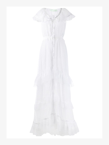 vestido blanco largo de off-white