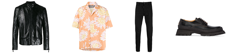 How to wear a biker jacket Philipp Plein Biker Jacket Jacquemus La Chemise Jean Shirt DSquared2 Fitted Slim-Fit Jeans Jil Sander Chunky Sole Derby Shoes