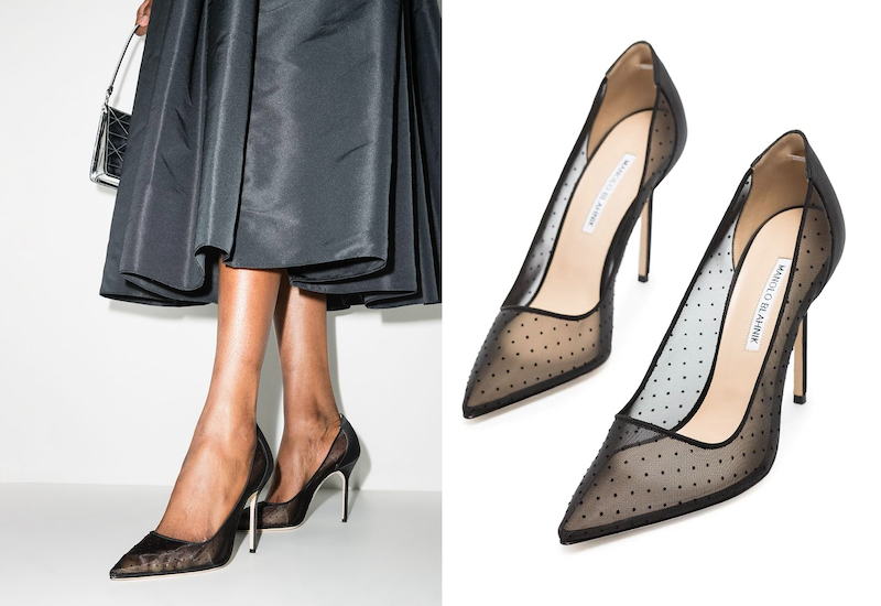 MANOLO BLAHNIK ブルー ポインテッドトゥフラットシューズ 2025年最新】MANOLO BLAHNIK つま先：ポインテッドトゥ フラット
