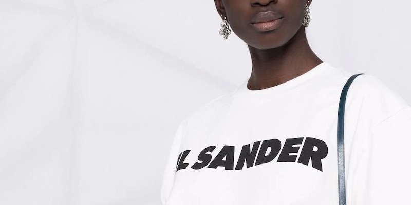 【新品】JIL SANDER 手書きフラワー Tシャツ Lサイズ