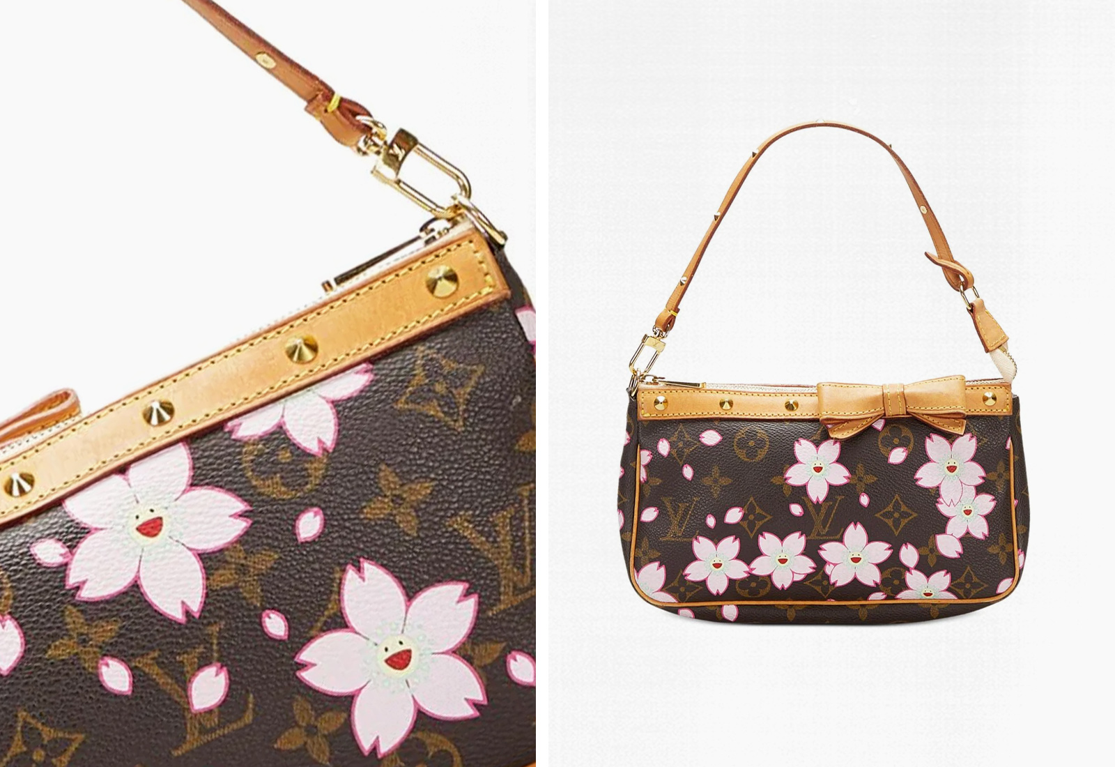 What Goes Around Comes Around Louis Vuitton Brown Murakami Cherry Pochette  V2 Bag
