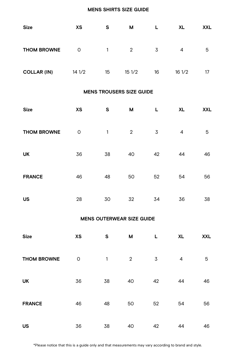 thom browne sweatpants sizing