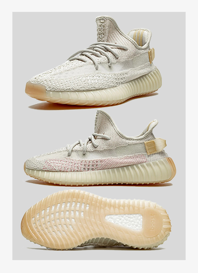 White hotsell stripe yeezys